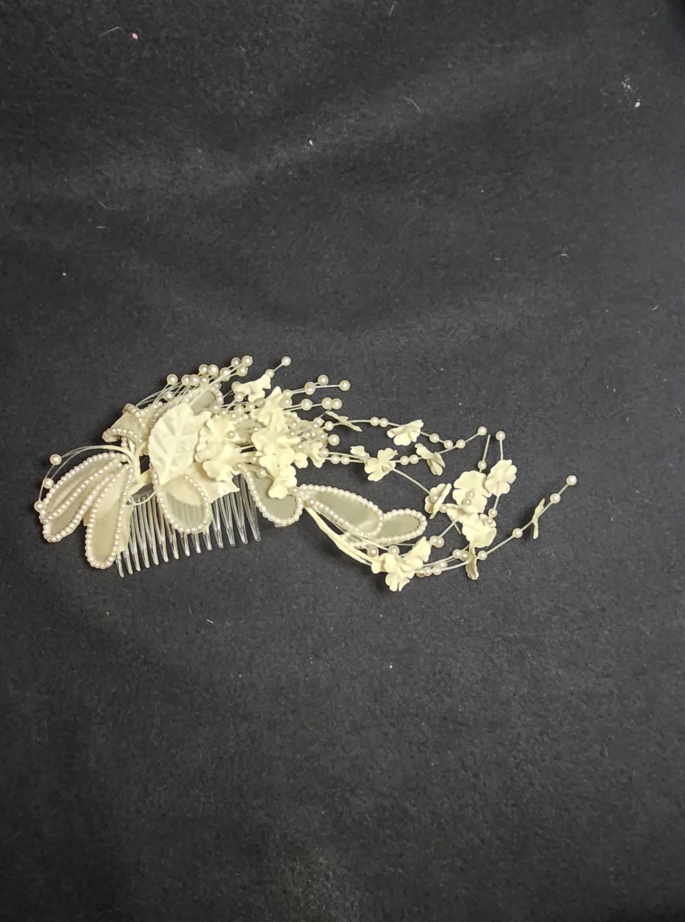 Ivory Pearl Floral Wedding Hair Comb